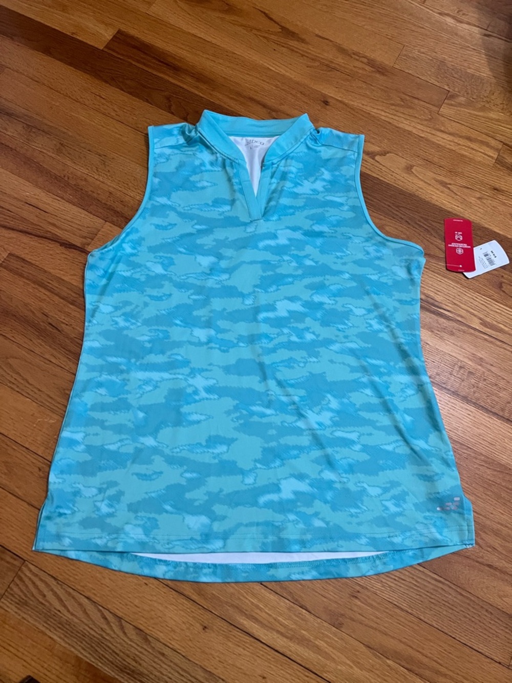 bcg Aqua Blue Camo Sleeveless Athletic Tank Top